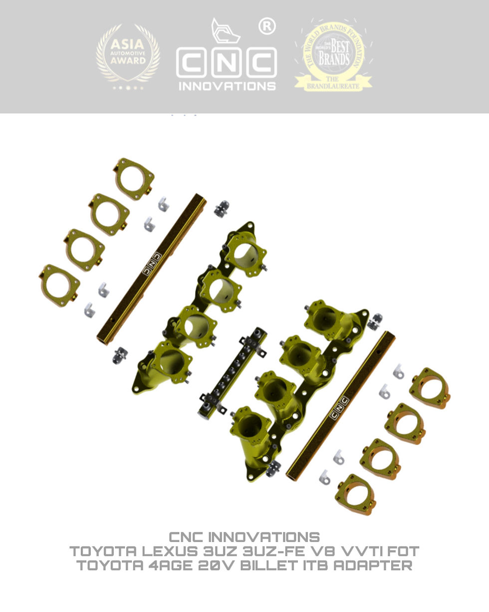 Thumbnail: TOYOTA LEXUS 3UZ 3UZ-FE V8 VVTI FOT TOYOTA 4AGE 20V BILLET ITB ADAPTER