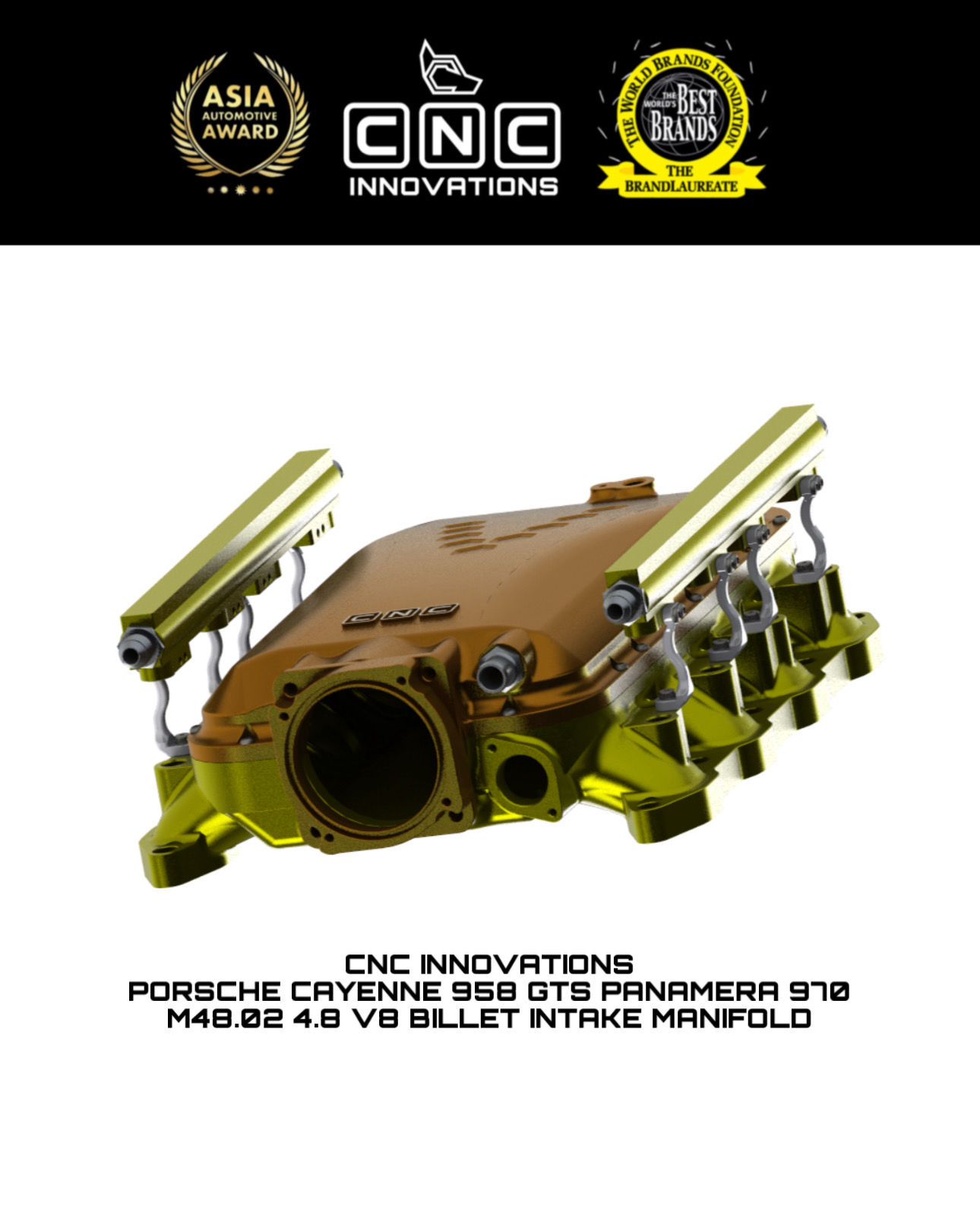 PORSCHE CAYENNE 958 GTS PANAMERA 970 M48.02 4.8 V8 BILLET INTAKE MANIFOLD  (Opti