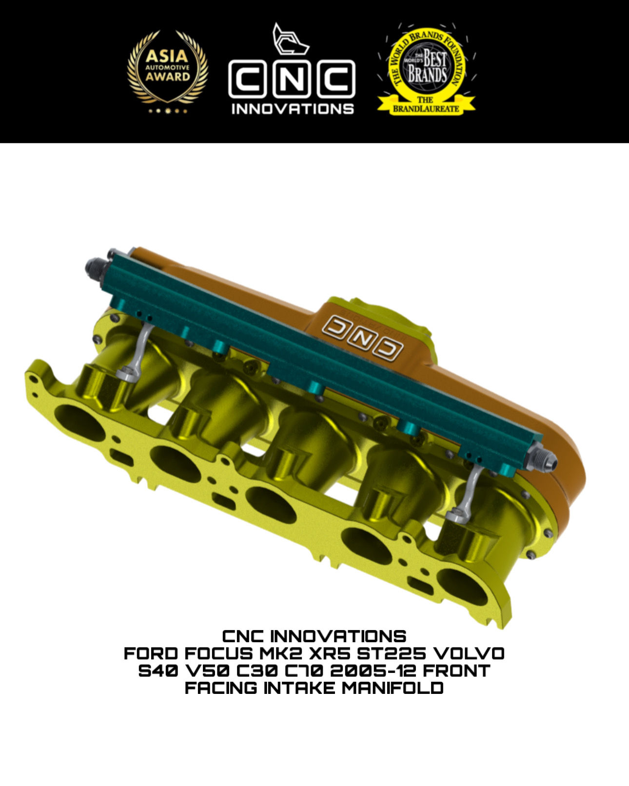 FORD FOCUS MK2 XR5 ST225 VOLVO S40 V50 C30 C70 2005-12 FRONT FACING INTAKE MANIF
