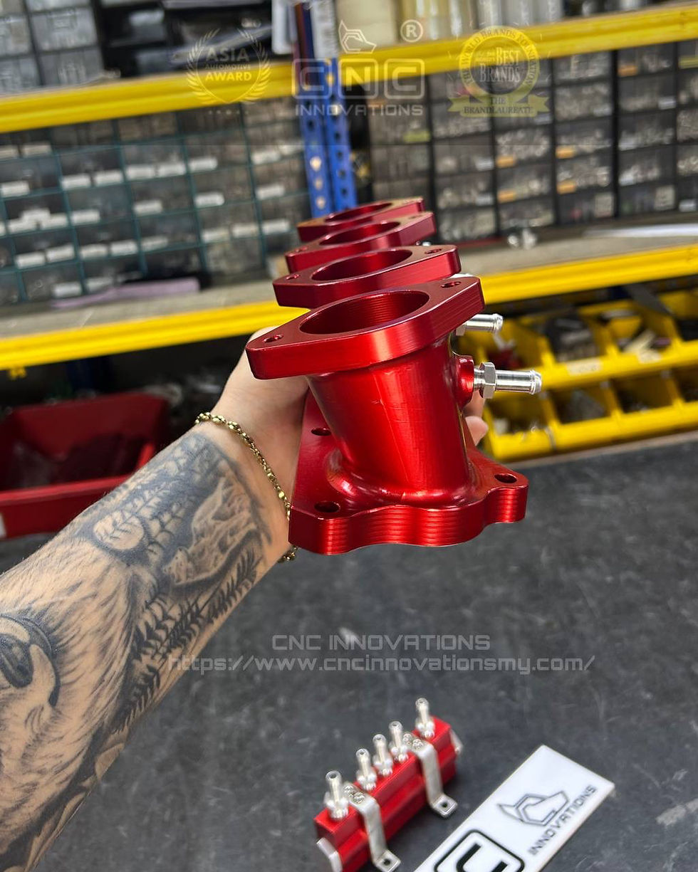 Thumbnail: HONDA K20A EP3 DC5 RD8 TO WEBER DELLORTO JENVEY DCOE ID50MM ANGLED UPWARD ADAPTE