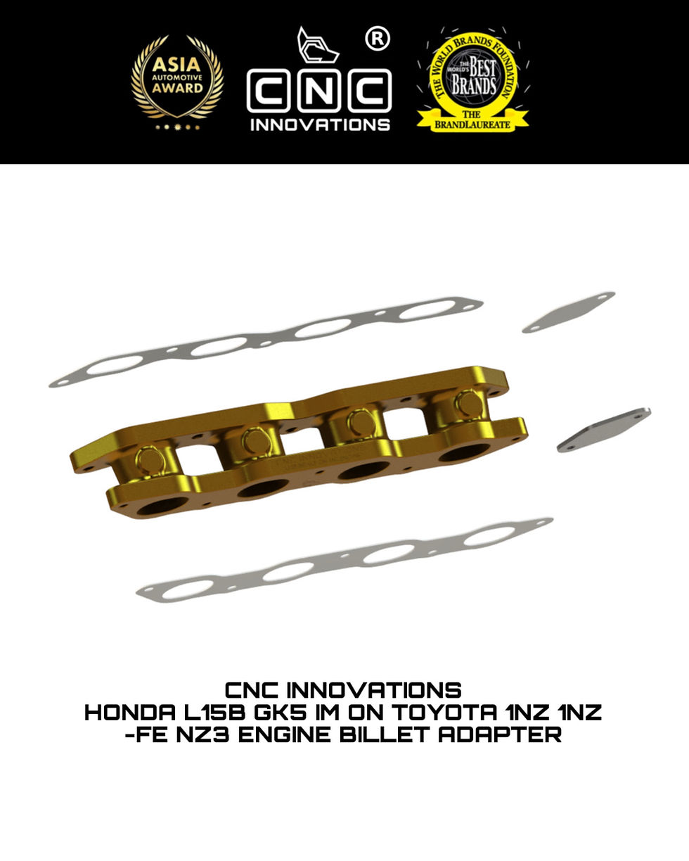Thumbnail: HONDA L15B GK5 IM ON TOYOTA 1NZ 1NZ-FE NZ3 ENGINE BILLET ADAPTER