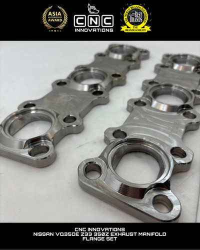 NISSAN VQ35DE Z33 350Z EXHAUST MANIFOLD FLANGE SET | CNC INNOVATIONS