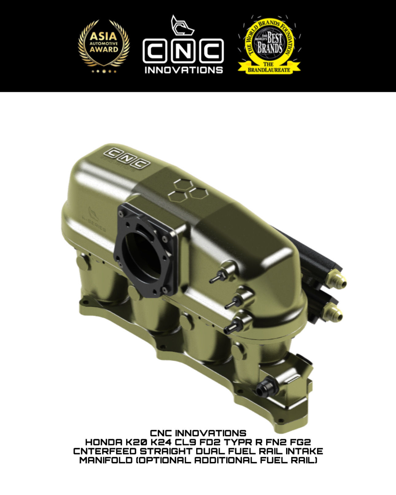 HONDA K20 K24 CL9 FD2 TYPR R FN2 FG2 CNTERFEED STRAIGHT INTAKE MANIFOLD