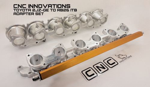 TOYOTA 2JZ-GE TO RB26 ITB ADAPTER SET | CNC INNOVATIONS