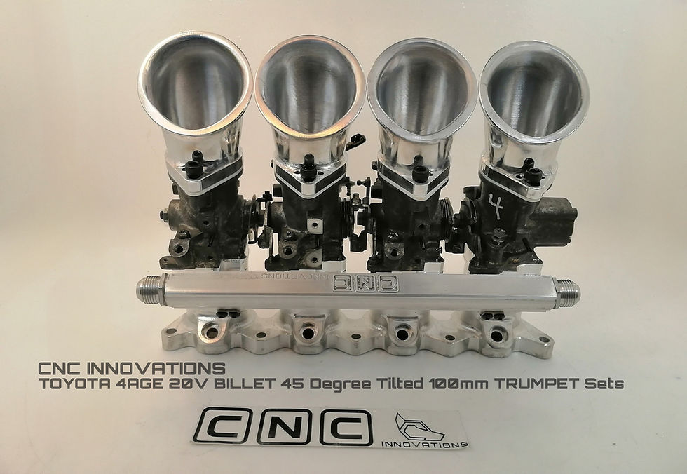 TOYOTA 4AGE 20V BILLET SET 45 Degree  Tilted STACKS AIR HORN TRUMPET Sets.