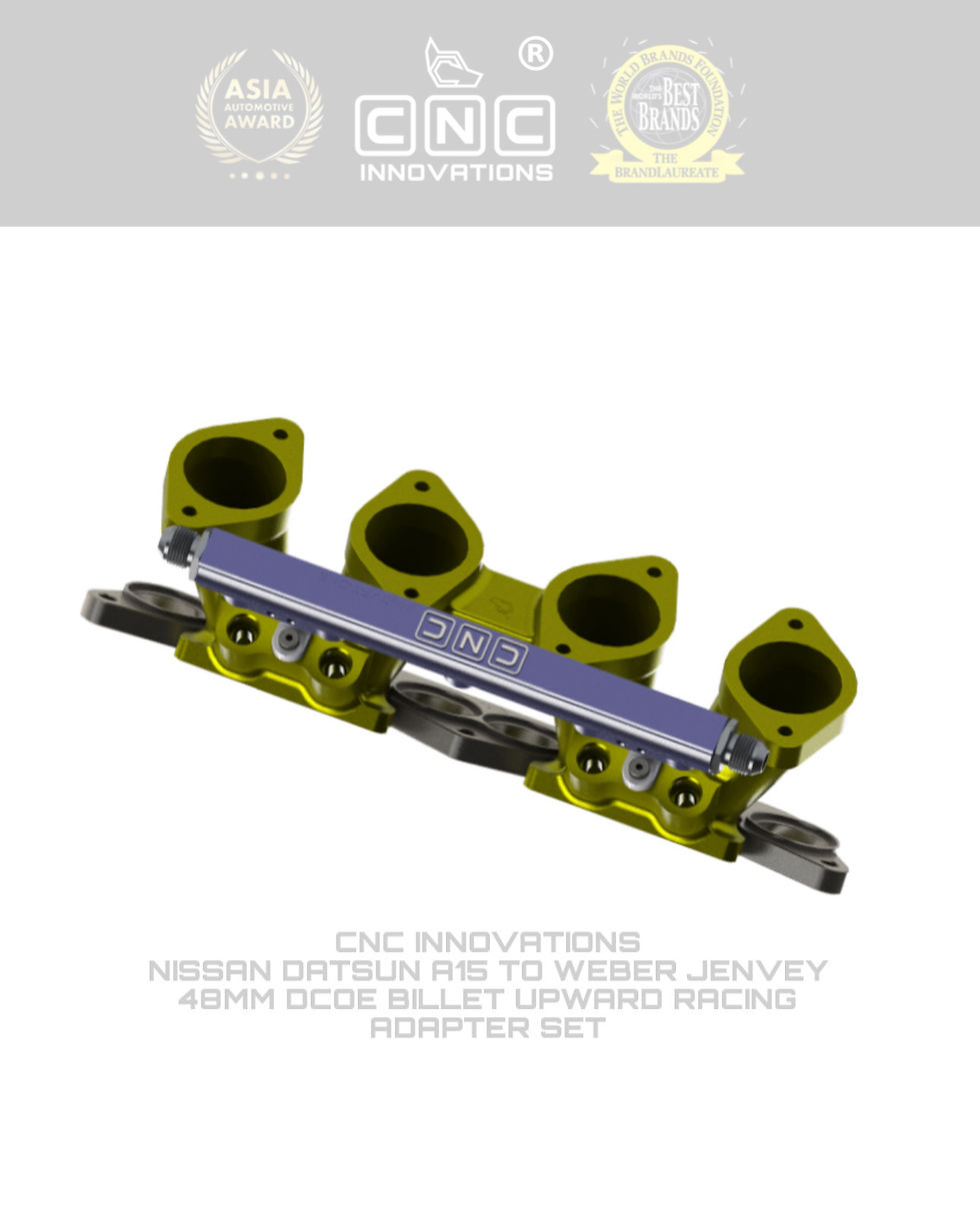 Thumbnail: NISSAN DATSUN A12, A14 A15 TO WEBER JENVEY 48MM DCOE BILLET UPWARD SPEC ADAPTER 
