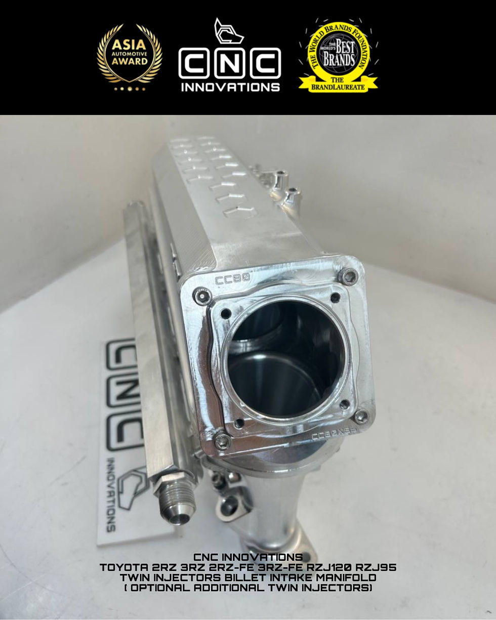 Thumbnail: TOYOTA 2RZ 3RZ 2RZ-FE 3RZ-FE RZJ120 RZJ95 TWIN INJECTORS BILLET INTAKE MANIFOLD