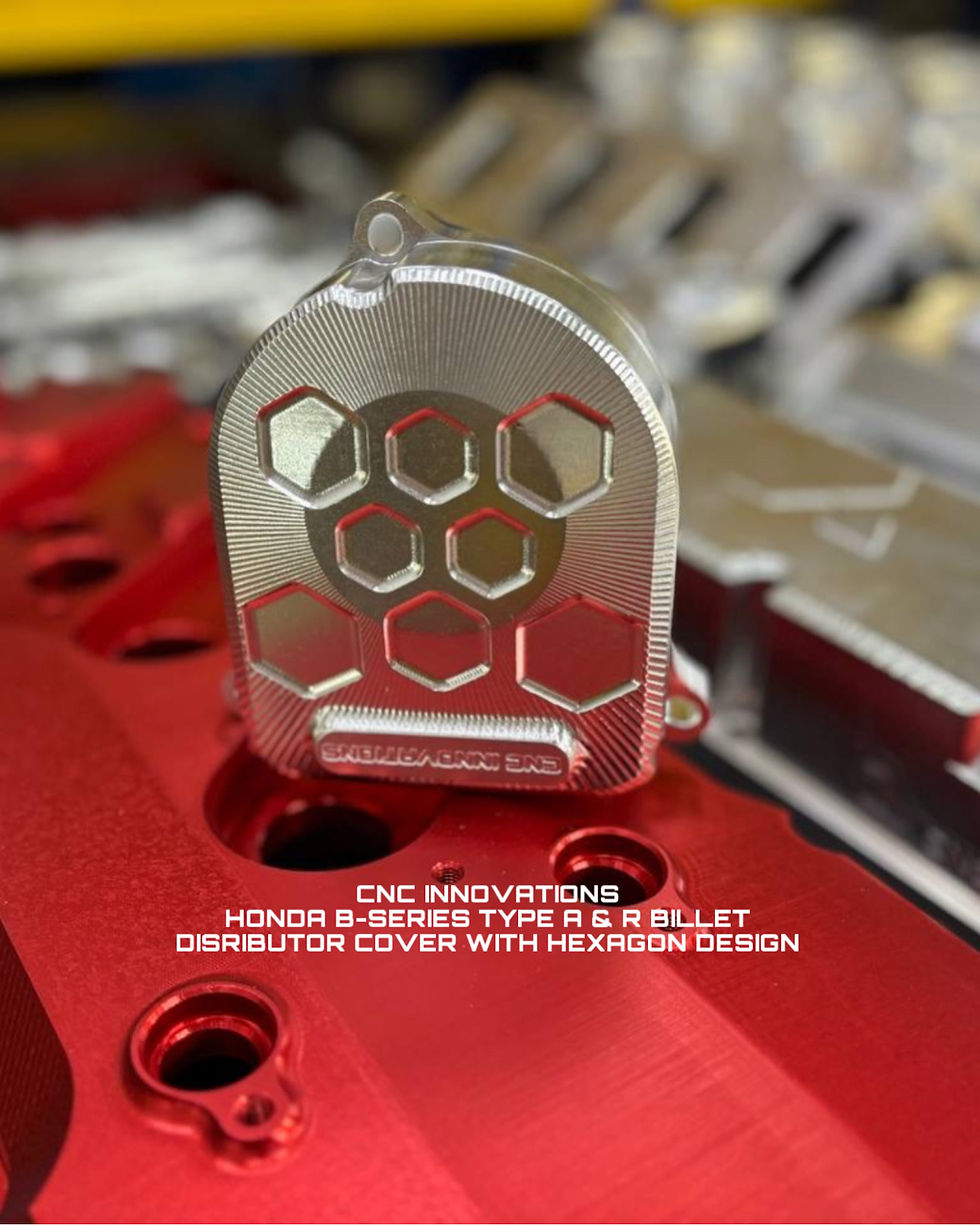 Thumbnail: HONDA B-SERIES TYPE A & R b16 B18 B20 BILLET DISRIBUTOR COVER WITH HEX DESIGN