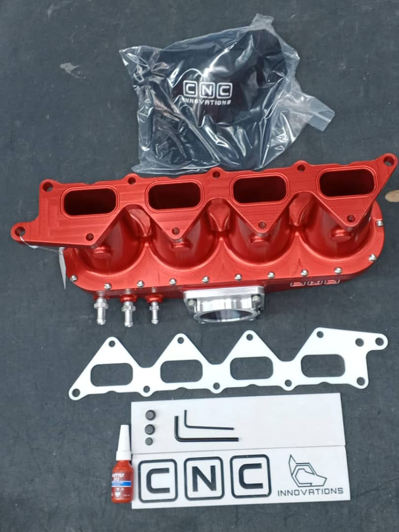 Thumbnail: MITSUBISHI 4G63 EVO 1, 2 & 3 DSM G2 CENTER-FEED SMOOTH BILLET INTAKE MANIFOLD 