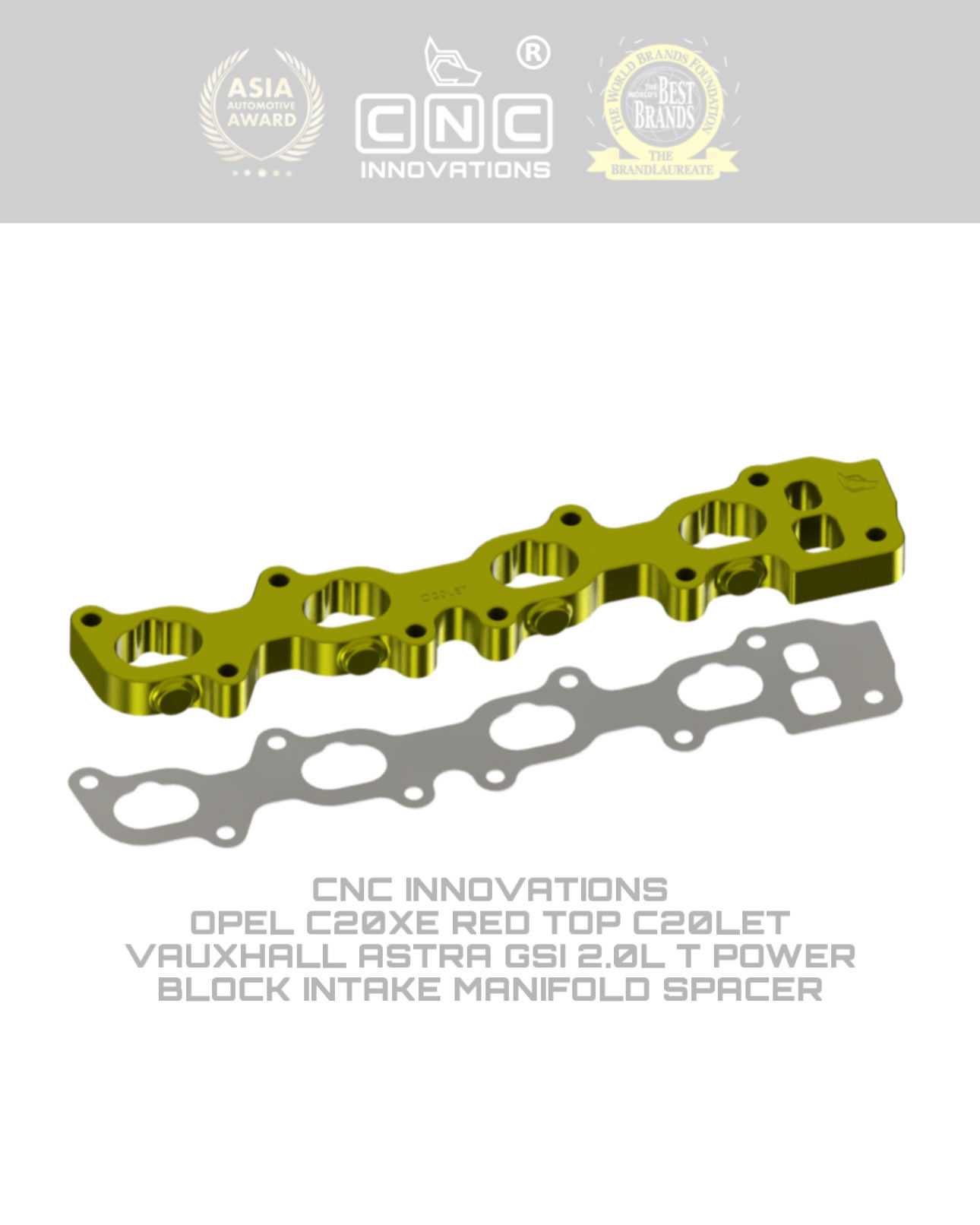 OPEL C20XE RED TOP C20LET VAUXHALL GSI 2.0L POWER BLOCK INTAKE MANIFOLD SPACER
