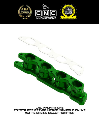 TOYOTA 2ZZ 2ZZ-GE INTAKE MANIFOLD ON 1NZ 1NZ-FE ENGINE BILLET