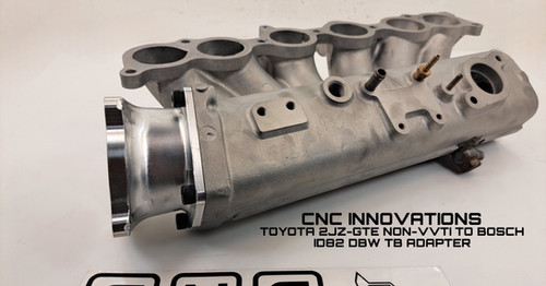 kuro@2JZGTE　※再配送用 TOYOTA 2JZ-GTE NON-VVTI TO BOSCH ID82 DBW TB ADAPTER | CNC INNOVATIONS
