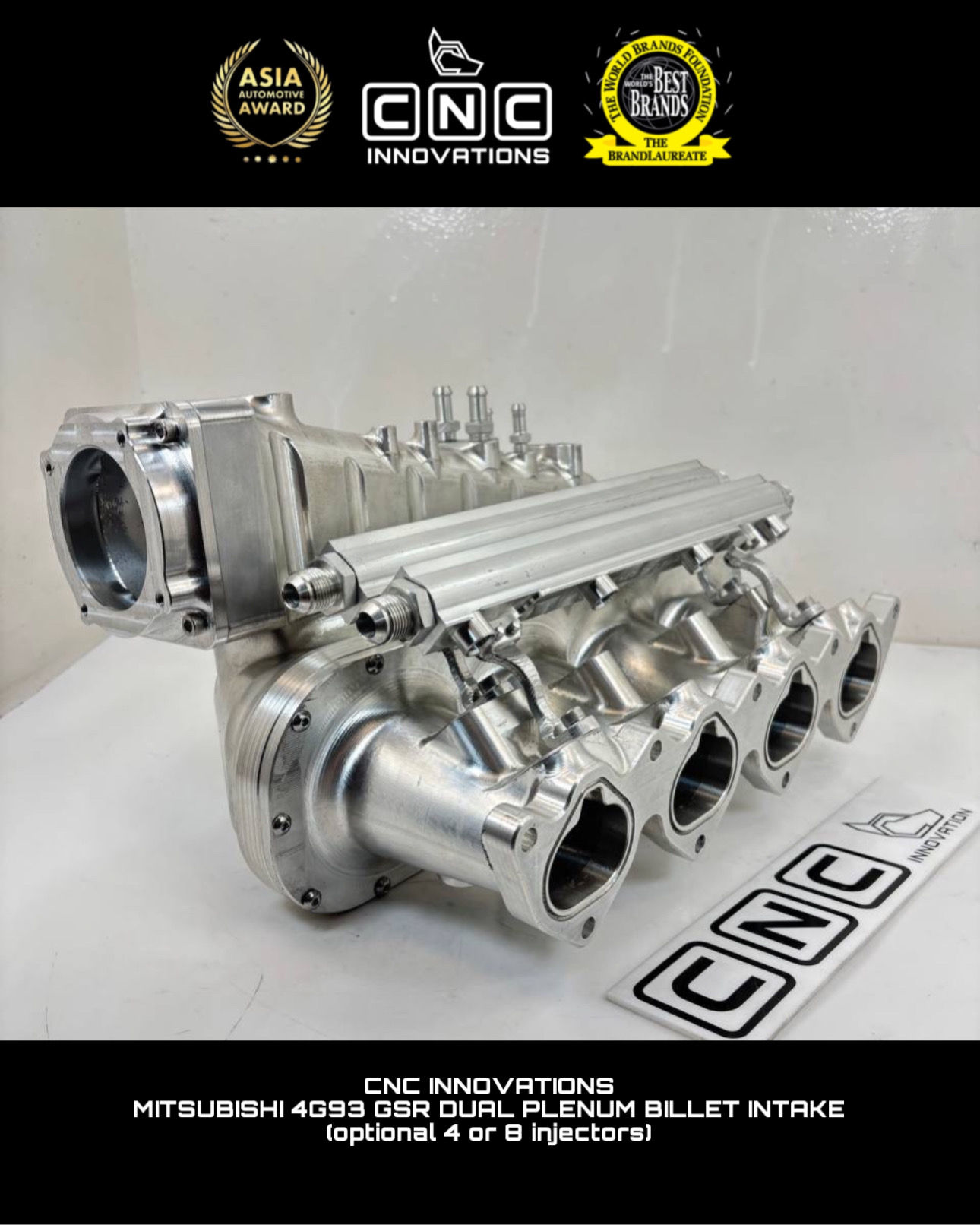 MITSUBISHI 4G93 GSR DUAL PLENUM BILLET INTAKE (optional 4 or 8 injectors)