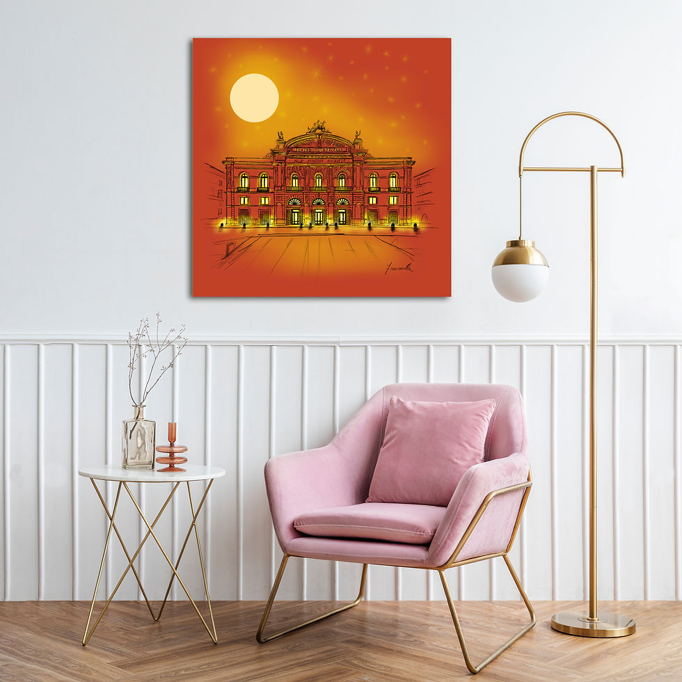 Tele arredo - Luigi Francavilla 37 - teatro Petruzzelli arancio