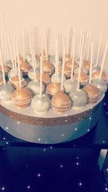 Gold and Silver Wedding Cake Pops