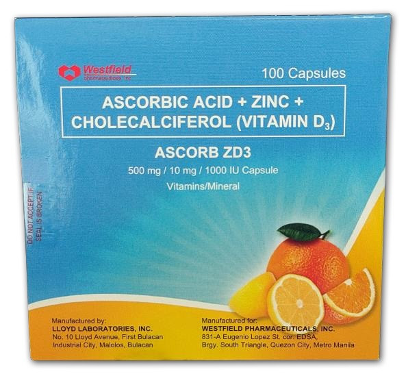 Ascorbic Acid + Zinc + Cholecalciferol (Vitamin D3)