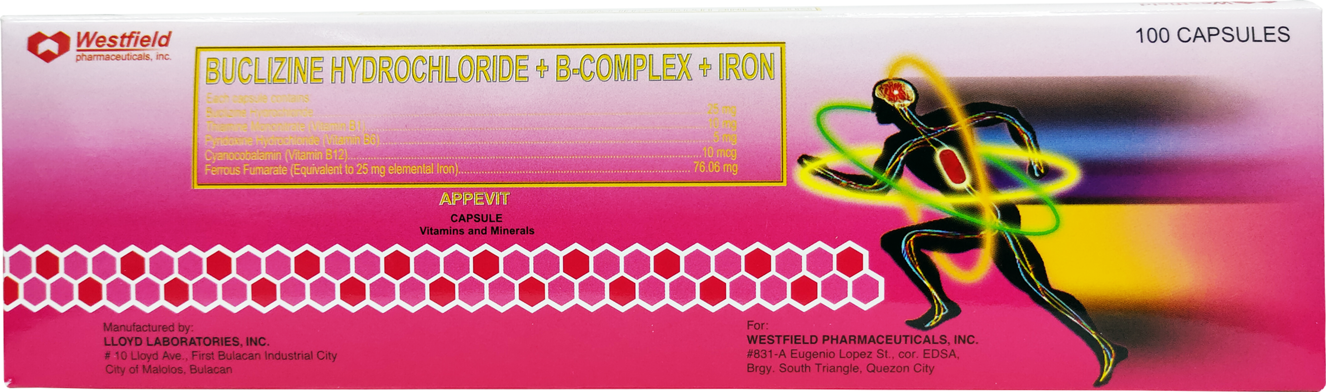 Buclizine HCl + B Complex + Iron