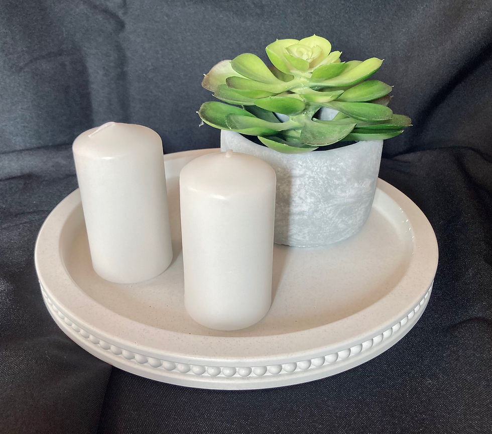 Plateau rond en béton blanc diamètre 26 cm