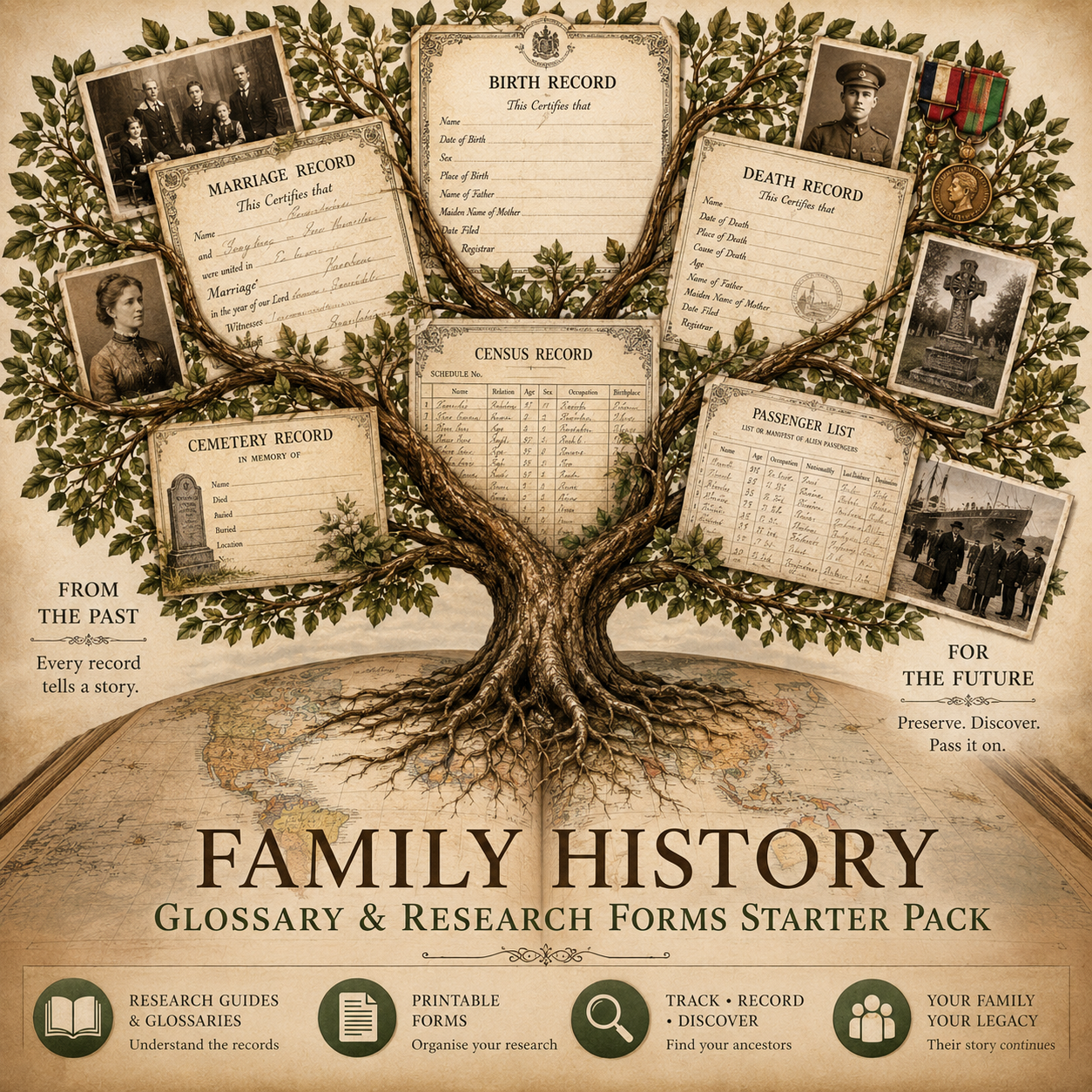 Family History Glossary & Research Forms Starter Pack