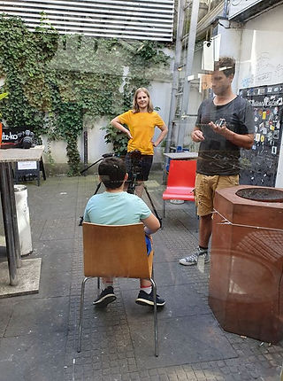 interview at SWANE with a camera team