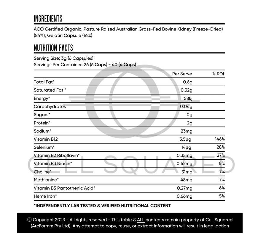 Thumbnail: Cell Squared Organic Grass-Fed Beef Heart Capsules (160)