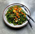 Kale Salad with Crispy Chickpeas & Sweet Potato Ribbons