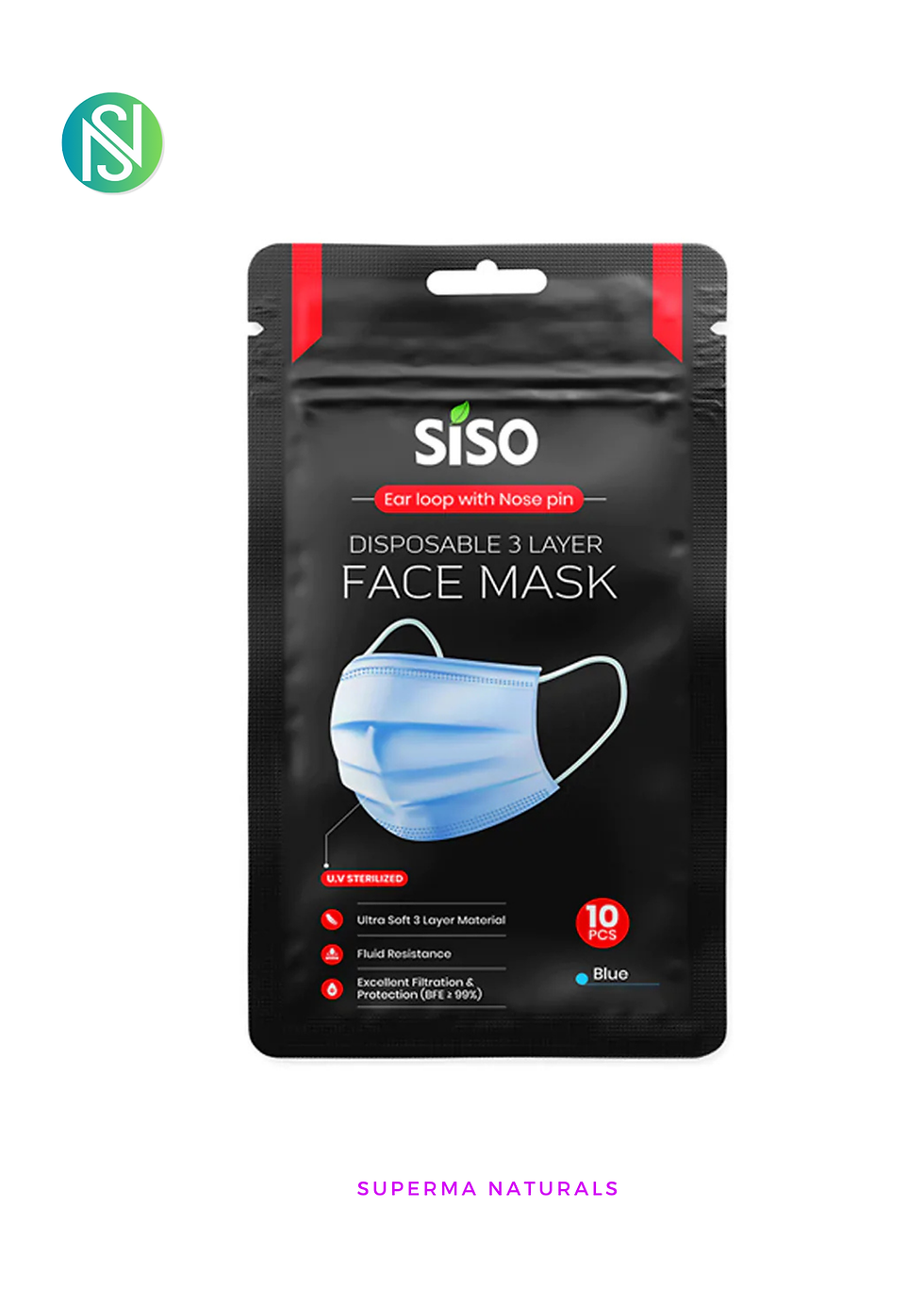 3 PLY DISPOSABLE FACE MASK | Superma Naturals