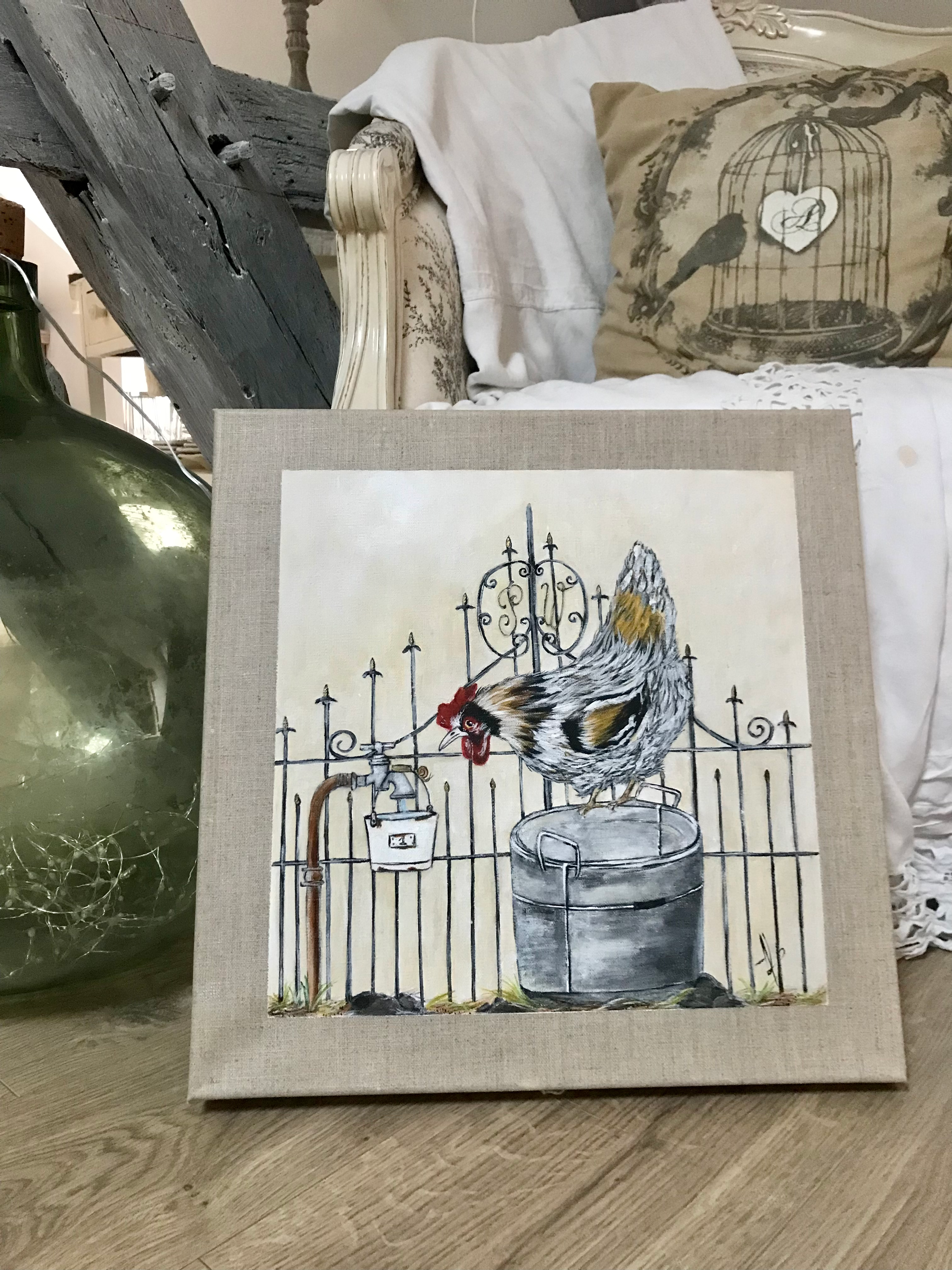 Tableau Poule et l'escargot