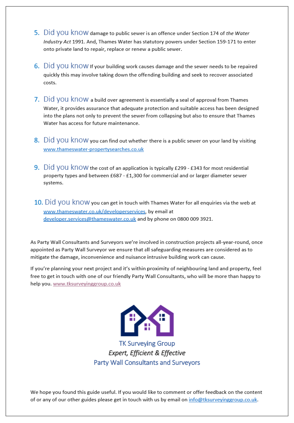 TK Surveying Group Guidance Document