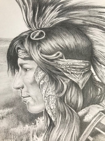 Indian and Buffalo on the plains
