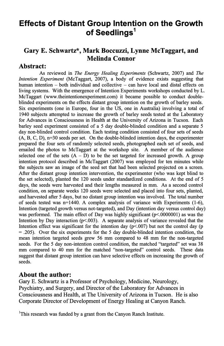 Abstract presented at 2008 Annual Meeting of Society for Scientific Exploration