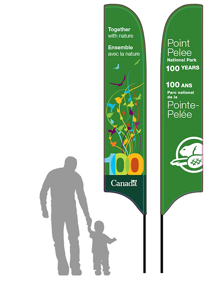 Point Pelee unilingual feather flag design