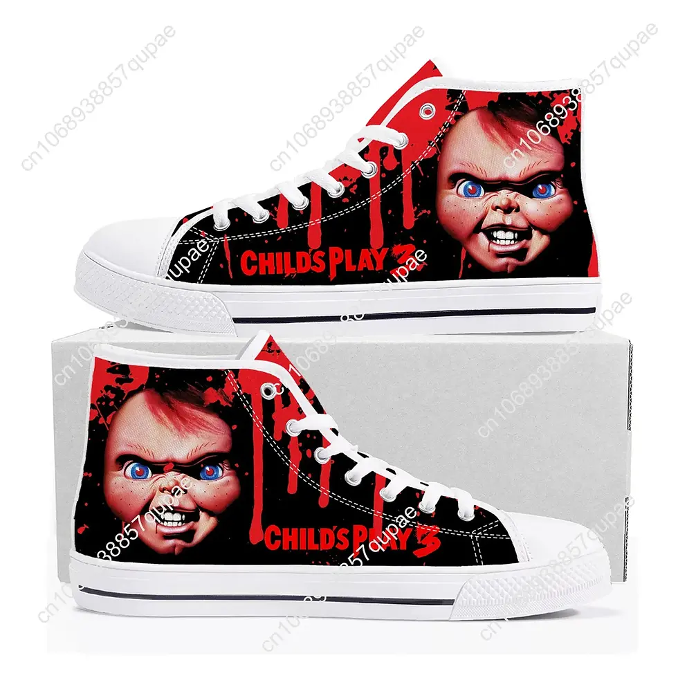 Thumbnail: Horror Movie Childs Play Chucky High Top High Quality Sneakers Men Women Teenage