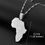 Thumbnail: Anniyo Africa Map Pendant Necklace Women Men Silver Color/Gold Color Ethiopian J