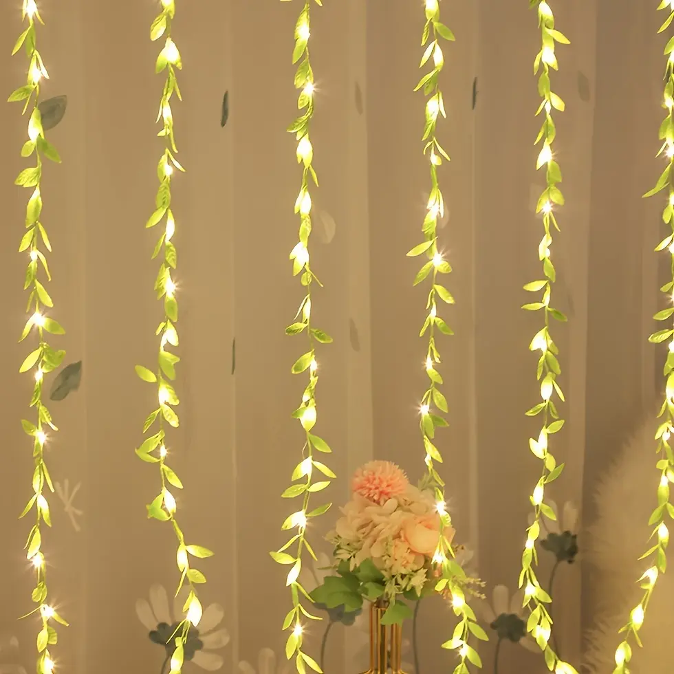 Thumbnail: 2 M 20 Light Always on Battery Box Willow Curtain Lamp Decorative Light String I