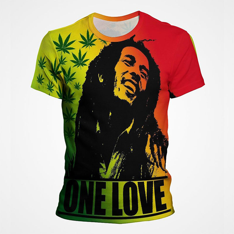 Thumbnail: Famous Singer Bob Marley Graphic T Shirts For Men Women 3d Print Short Sleeve Te