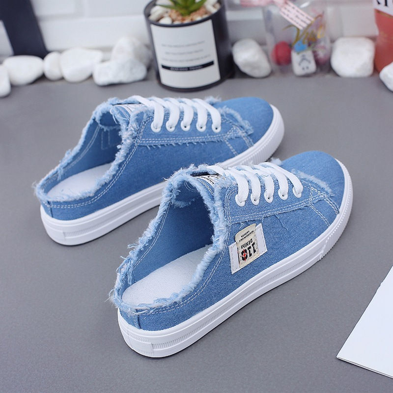 Thumbnail: Spring Summer Women Canvas Sneaker Low Top Denim Sneakers Ladies Lace-Up Flat Ca