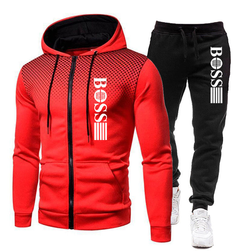 Thumbnail: 2025 New Men's zippered hoodie + Casual Pants Set for Autumn and Winter fashion 