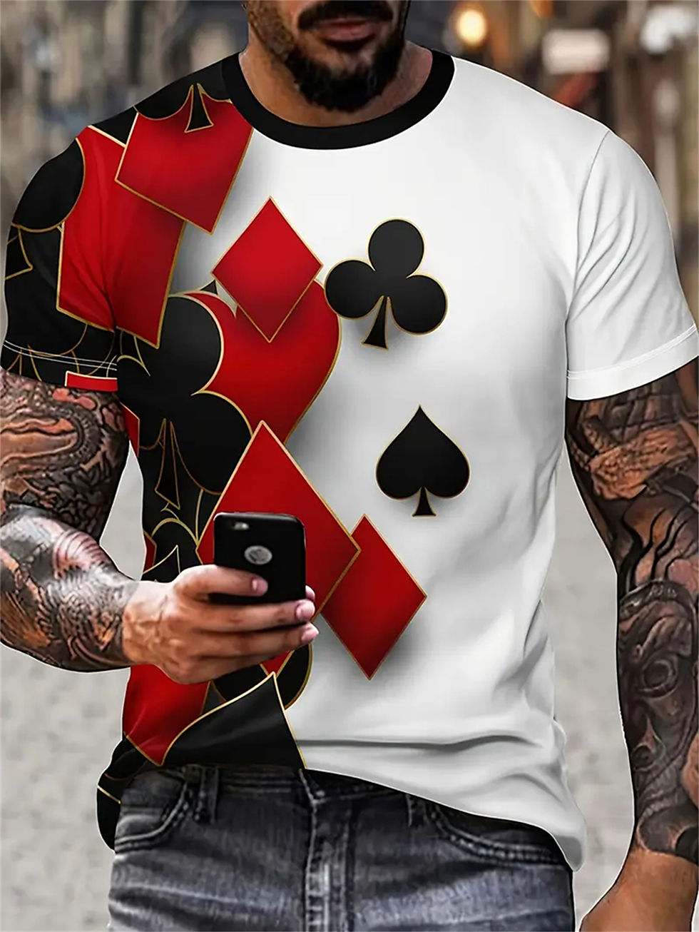 Thumbnail: Mens Lion Print Short Sleeve Crew Neck T-Shirt Soft Breathable Casual Wear Outdo