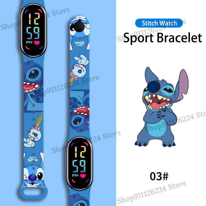Thumbnail: Stitch Children Watches Girls Waterproof Sport Touch Screen Watch for Women Wate