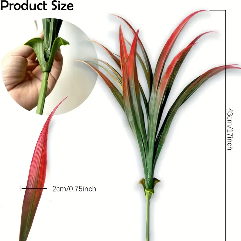Thumbnail: 1/4 pieces, UV resistant outdoor artificial plants - tall grass, tropical flower