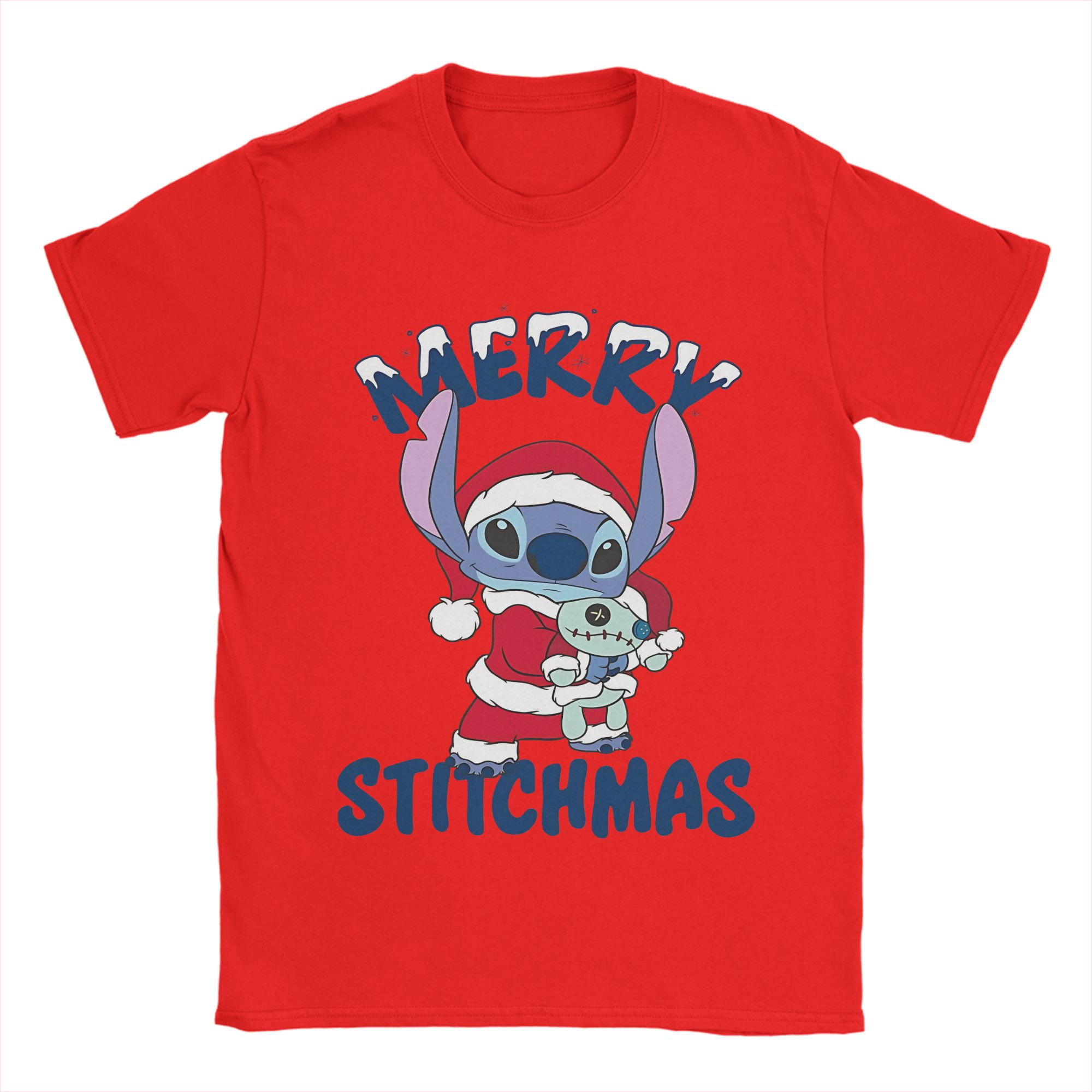 Stitchs Merry Christmas Graphic T Shirts Men Women 100% Cotton Tee Shirt Cloth