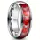 Thumbnail: Red Personalized Couple Tungsten Carbide Ring with Spider Pattern Dome Edge,Comf