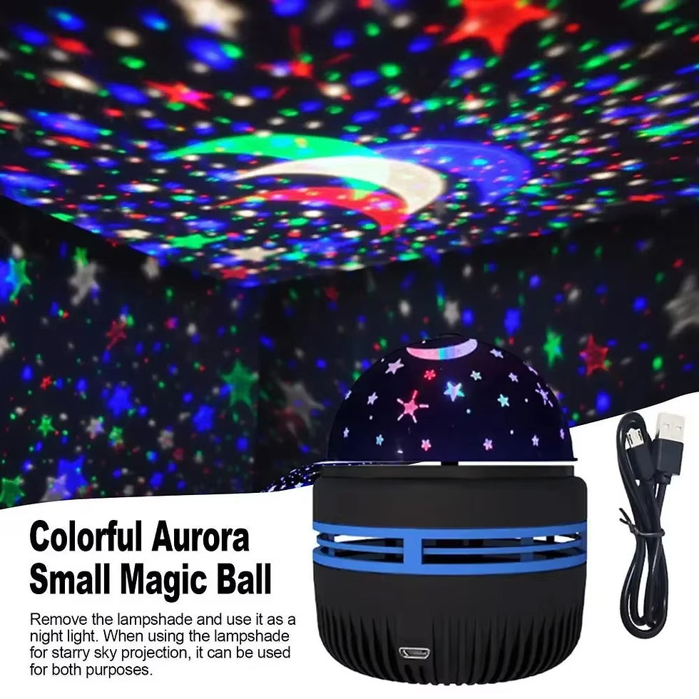 Thumbnail: LED Starry Night Light Remote Control Rotating Galaxy Aurora Projection Lamp USB