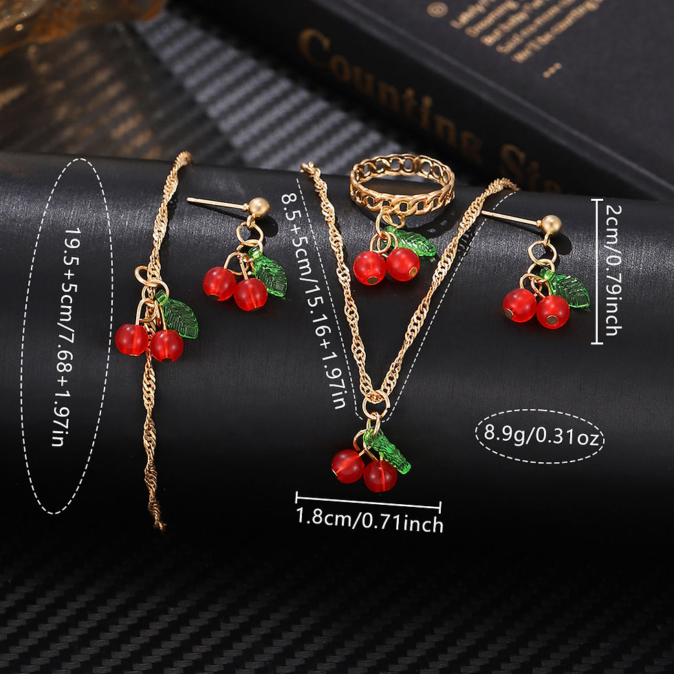 Thumbnail: 6PCS/Set Red Women's Watch With Minimalist Elements Dial Quartz Watch Latex Stra