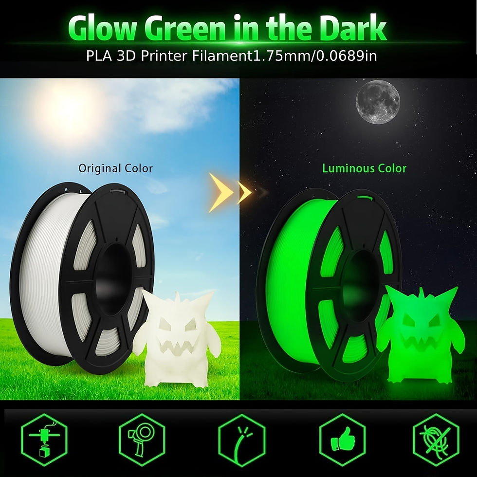 Thumbnail: DIY Halloween/Christmas Gift, 1.75mm PLA Luminous 3D Printer Filament, 200g(0.44