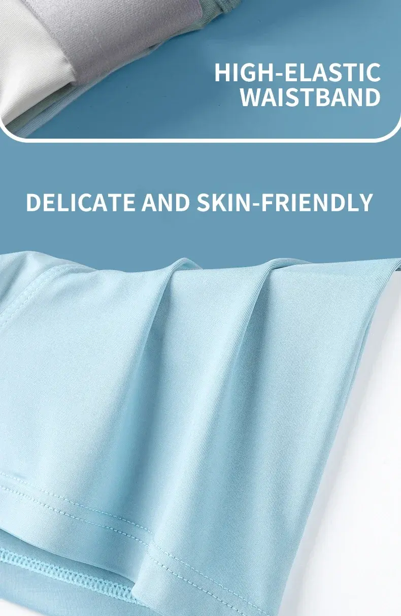 Thumbnail: MiiOW 4Pcs Ice Silk Men's Panties Sexy Seamless Man Boxershorts Graphene Antibac