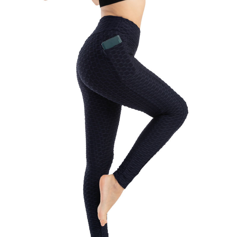 Thumbnail: Women Fashion Pocket Bubble Pants Stretchy Slim Leggings Gym Running Cycling Fit