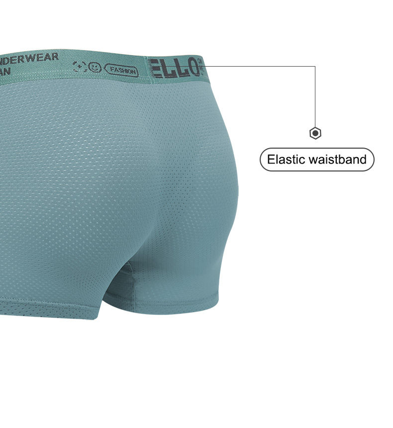 Thumbnail: 4pcs/set Men Boxer Shorts Ice Silk Men's Underwear Fashion Breathable Soft Under