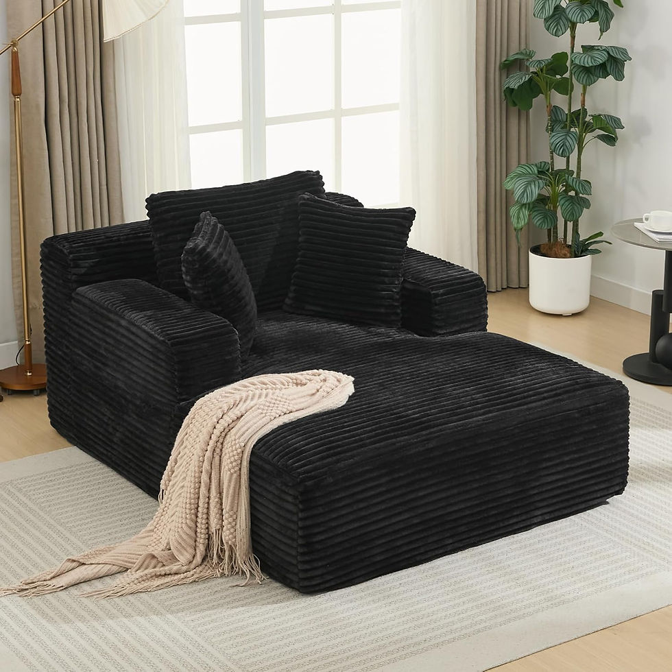 Thumbnail: Boneless Chaise Lounge Chair Indoor, Oversized Upholstered Cloud Couch, Sleeper 